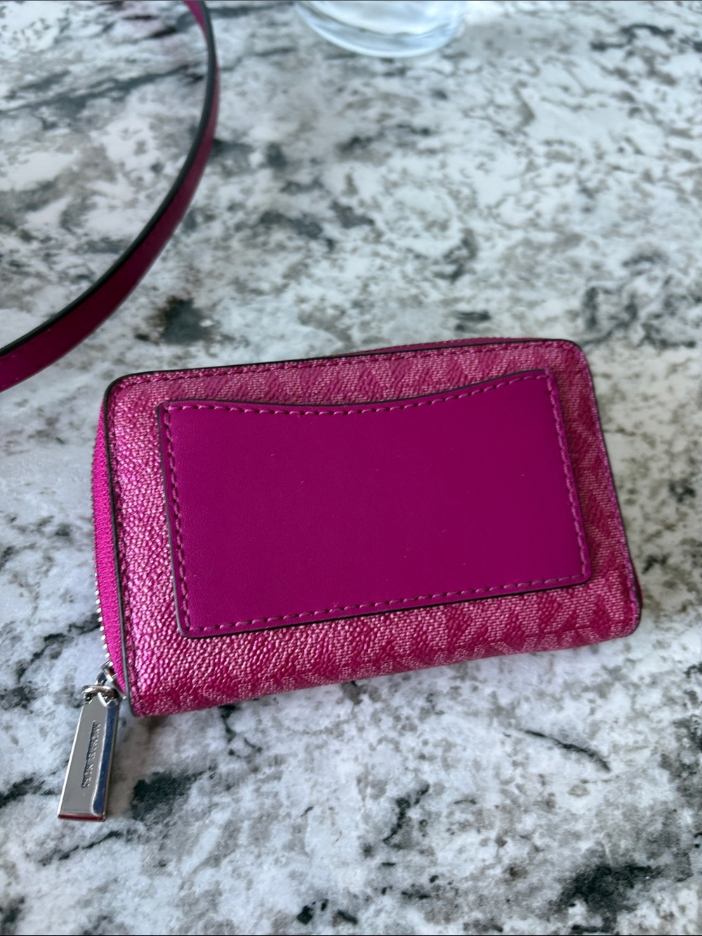 Michael Kors Hot Pink Signature Tote with Tassel Charm - Picture 7 of 7